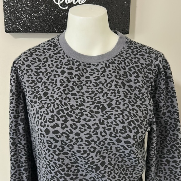 RAILS Marcie Charcoal Mini Cheetah Gray Black Sweatshirt Sz XS - Picture 4 of 10
